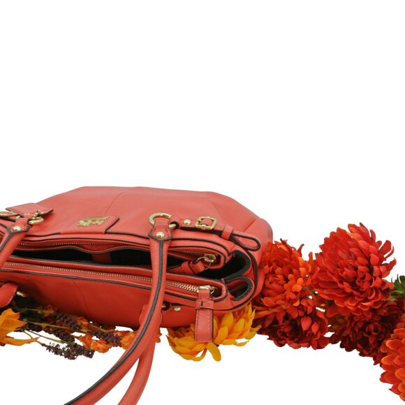Coach Like New Coral/Red Leather Handbag Crossbody - Picture 10 of 11